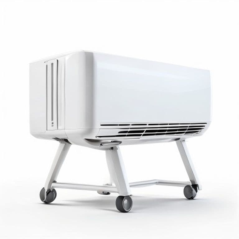 White Arctic Breeze 9000 portable air conditioner on castor wheels