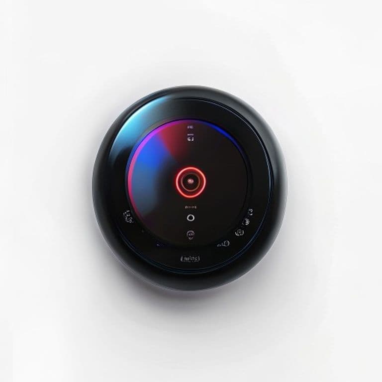 Round ClimateSense smart thermostat with colour display on a wall