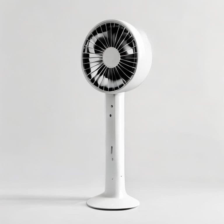 Tall slim white Zephyr oscillating tower fan